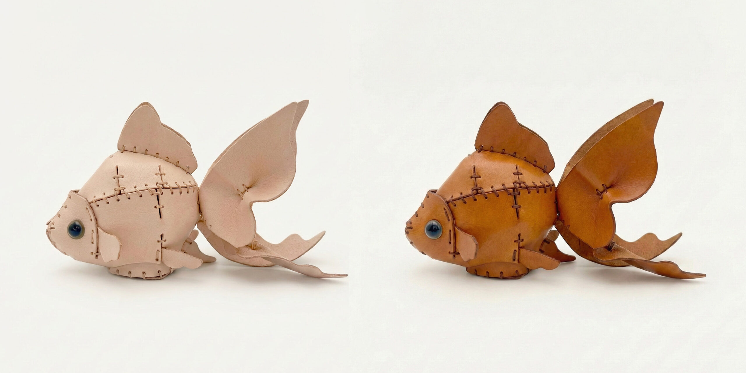 Natural vegetable-tanned leather: before assembly and after aging