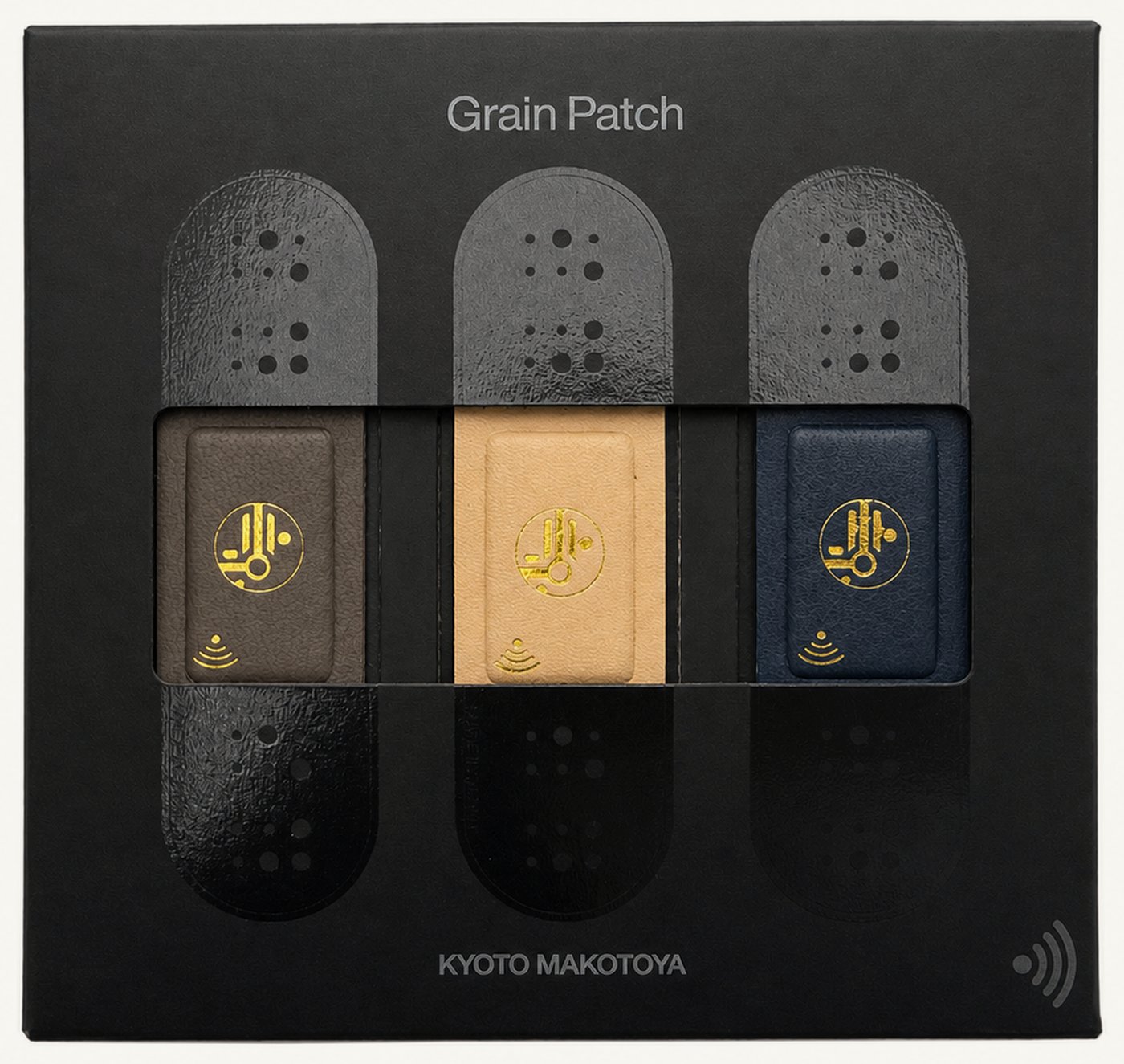 Dawn set of three in its box — Wine, Natural, and Navy